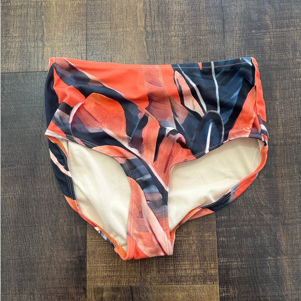 NWOT Albion Fit Palm Coral High-Waisted Swimsuit Bottoms Size XS